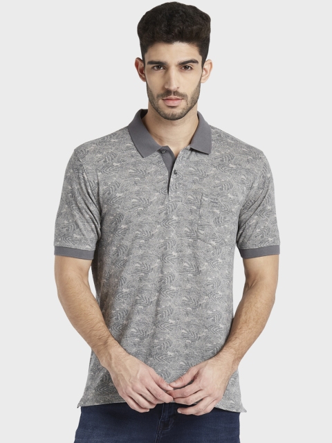 

ColorPlus Men Grey Printed Polo Collar T-shirt
