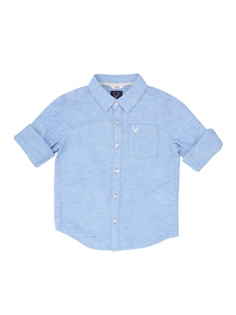 

Allen Solly Junior Boys Blue Regular Fit Solid Casual Shirt
