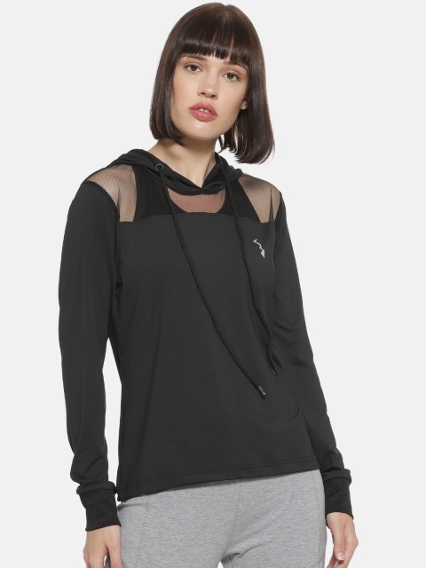 

Campus Sutra Women Black Solid Lightweight Sporty Jacket