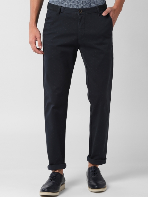 

Peter England Casuals Men Navy Blue Slim Fit Self Design Regular Trousers