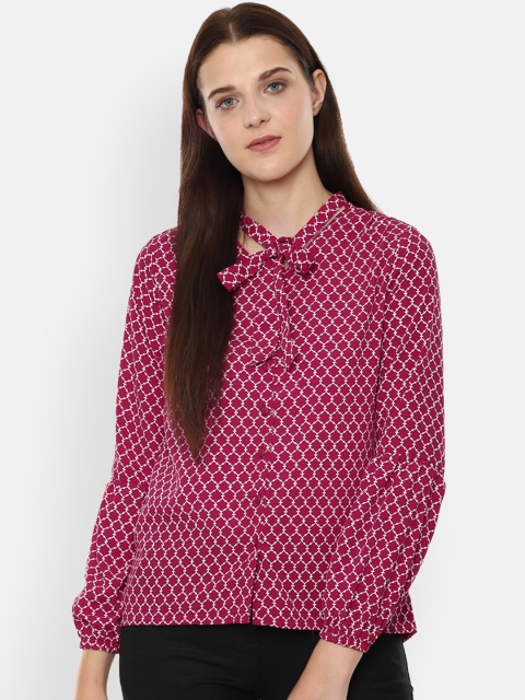 

Van Heusen Woman Women Pink Regular Fit Printed Casual Shirt