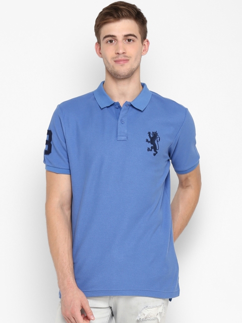 

Red Tape Men Blue Solid Polo Collar T-shirt