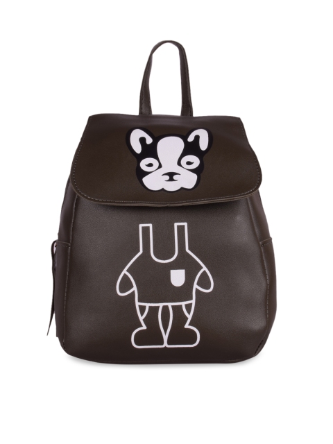 

Bagkok Women Green & Off-White Printed Backpack