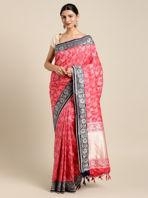

Mitera Red Silk Blend Woven Design Banarasi Saree