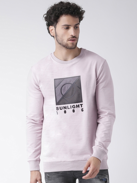 

Rex Straut Jeans Men Pink & Black Printed Sweatshirt