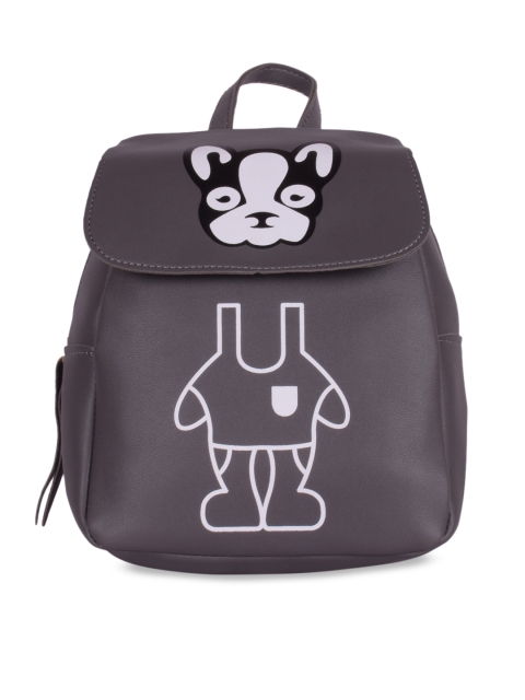 

Bagkok Women Grey & Off-White Printed Backpack