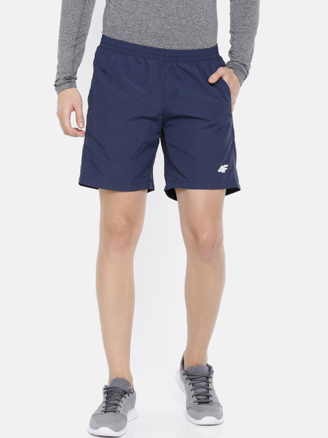 

4F Men Dark Blue Solid Regular Fit Sports Shorts, Navy blue