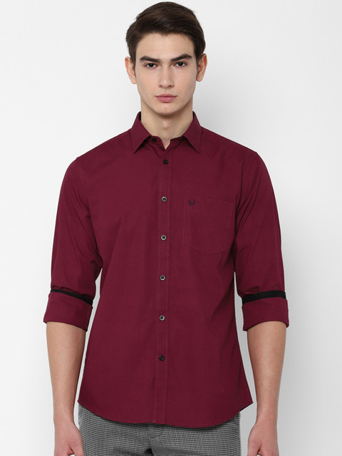 

Allen Solly Men Maroon Slim Fit Solid Casual Shirt