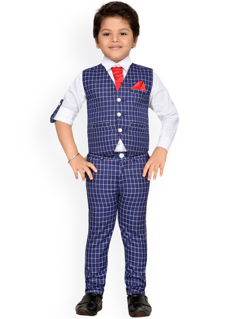 

Aj DEZInES Boys Blue & White Checked Co-Ord Set