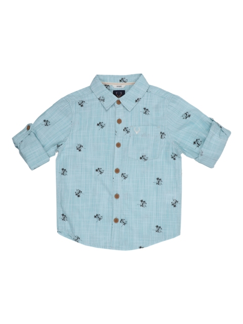 

Allen Solly Junior Boys Blue & Black Regular Fit Printed Casual Shirt