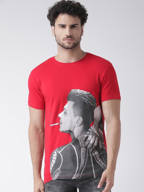 

Rex Straut Jeans Men Red Printed Round Neck T-shirt