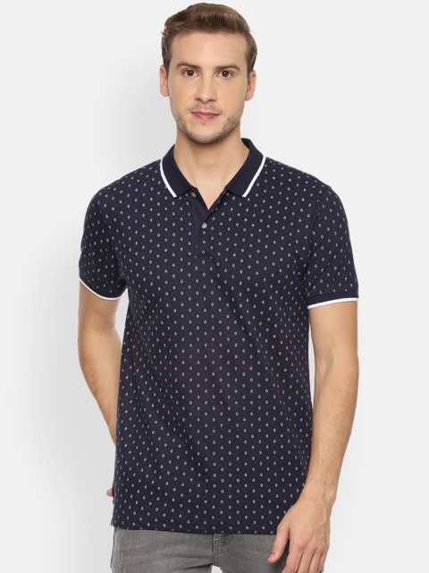 

Van Heusen Sport Men Navy Blue Printed Polo Collar T-shirt