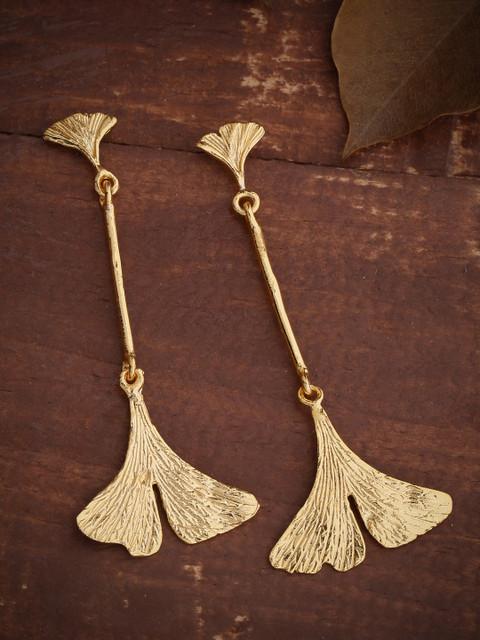 

Voylla Gold-Plated Contemporary Drop Earrings