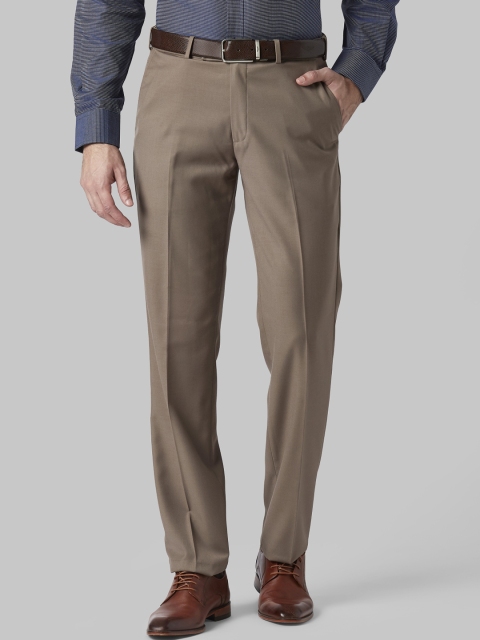 

Park Avenue Men Tan Brown Regular Fit Solid Formal Trousers