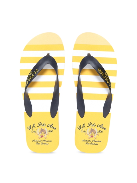 

U.S. Polo Assn. Men Yellow & White Striped Thong Flip-Flops