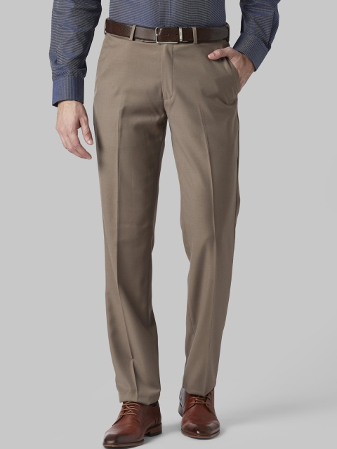 

Park Avenue Men Tan Brown Regular Fit Solid Formal Trousers