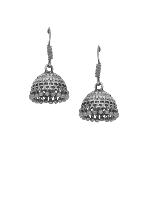 

Silvermerc Designs Oxidised Silver-Plated Handcrafted Dome Shaped Jhumkas