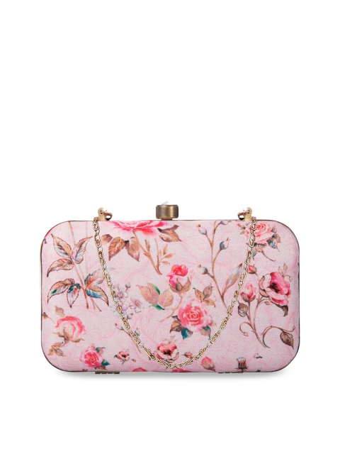 

PARIZAAT BY SHADAB KHAN Peach-Coloured & Pink Printed Clutch