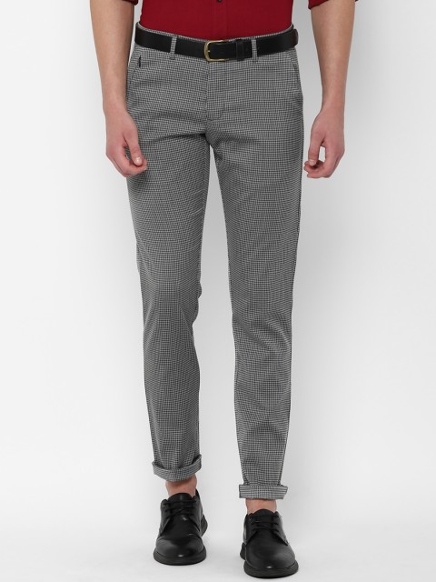 

Allen Solly Men Grey Slim Fit Self Design Regular Trousers