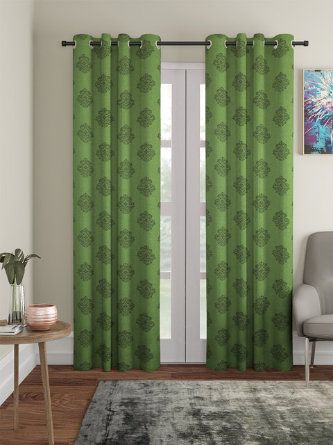 

NEUDIS Green Set of 2 Jacquard Long Door Curtains