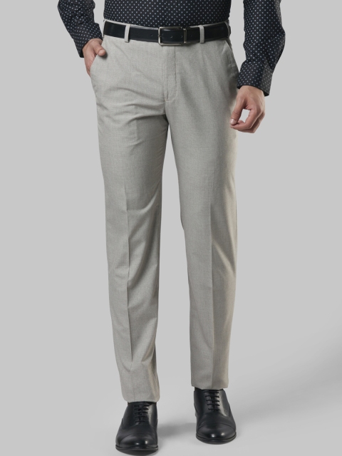 

Next Look Men Grey Checked Slim Fit Formal Trousers