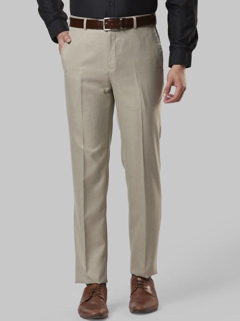 

Next Look Men Tan Solid Regular Fit Formal Trousers