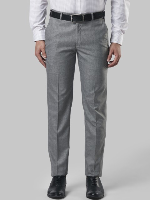 

Next Look Men Grey Slim Fit Solid Formal Trousers