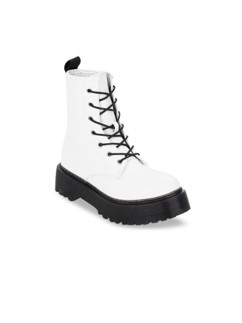 

Truffle Collection Women White Solid Heeled Boots