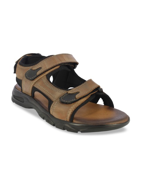 

Alberto Torresi Men Tan Brown Leather Comfort Sandals