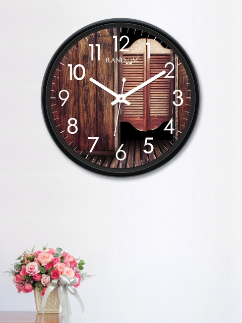 

RANDOM Coffee Brown & Black Round Printed 30 cm Analogue Wall Clock