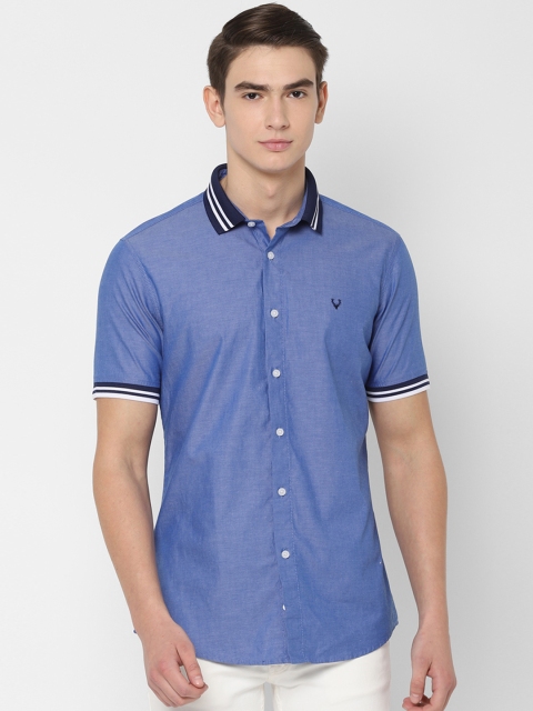 

Solly Jeans Co. Men Blue Regular Fit Solid Casual Shirt
