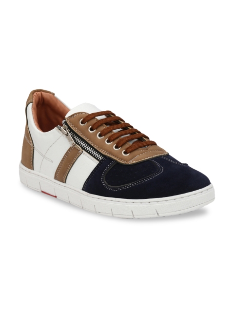 Guava Men White & Black Colourblocked Sneakers