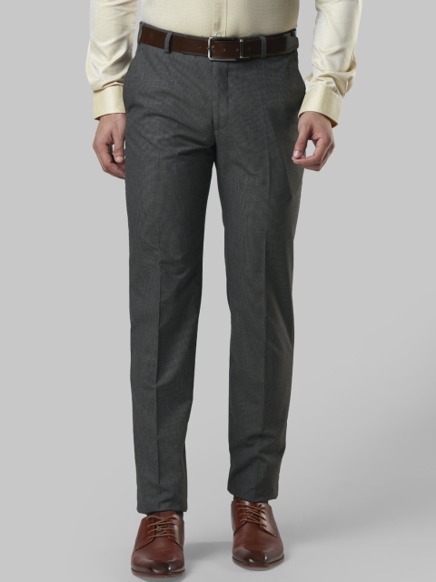 

Next Look Men Grey Slim Fit Solid Formal Trousers
