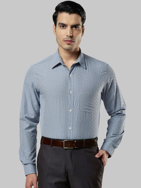 

Next Look Men Blue & White Regular Fit Checked Formal Shirt