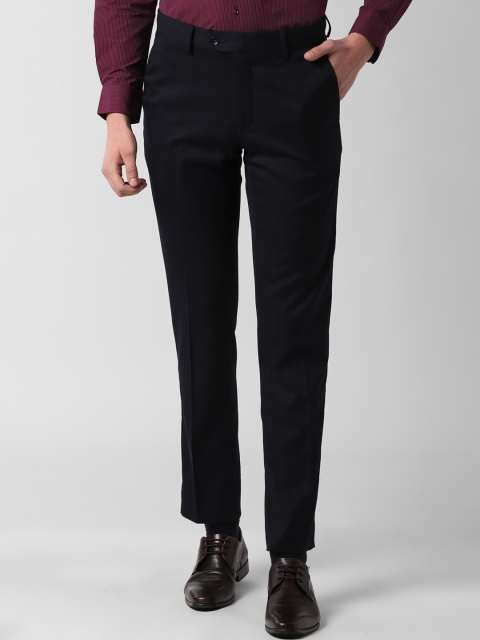 

Peter England Men Navy Blue Slim Fit Solid Formal Trousers