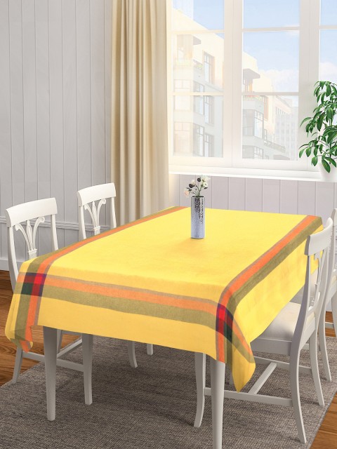 

NEUDIS Yellow & Red 6 Seater Handcrafted Table Cover