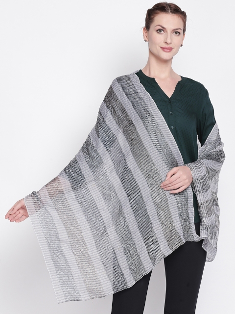 

Style Quotient Women Grey Striped Scarf
