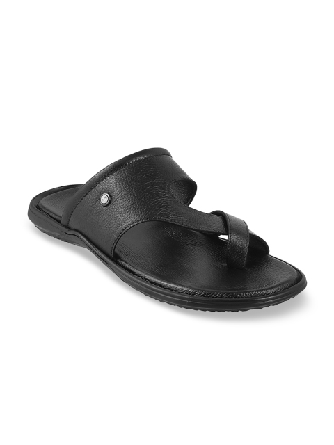 

Metro Men Black Leather Sandals