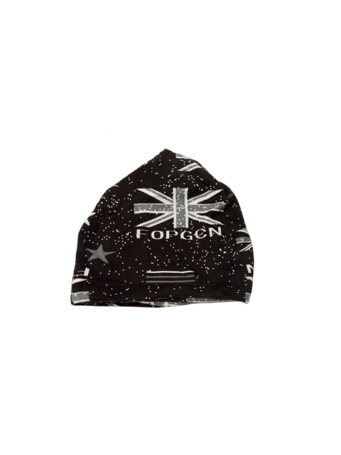 

J Style Unisex Black & White Printed Beanie
