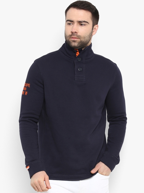

Red Tape Men Navy Blue Solid Sweatshirt