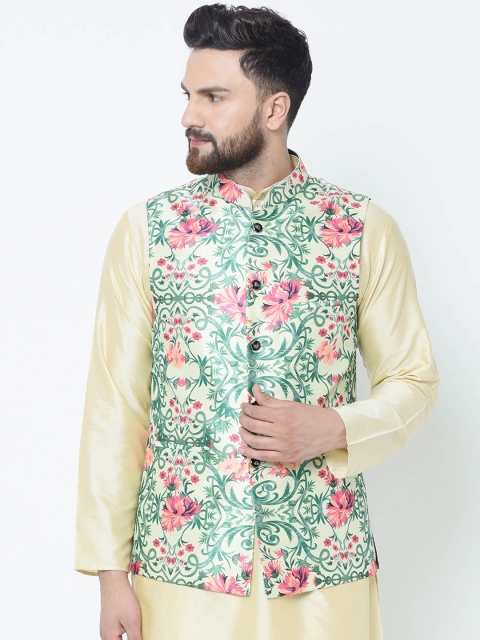 

TAG 7 Men Beige Printed Woven Nehru Jacket