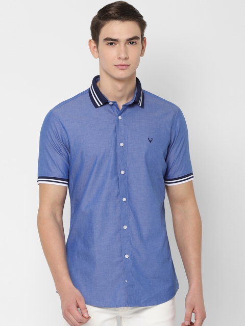 

Solly Jeans Co. Men Blue Regular Fit Solid Casual Shirt