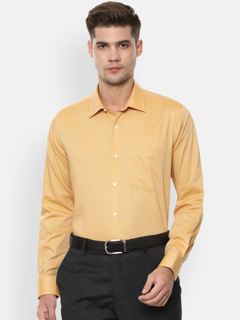 

Van Heusen Men Yellow Slim Fit Self Design Formal Shirt