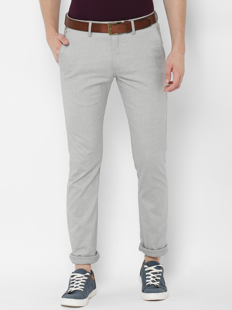 

Allen Solly Men Grey Slim Fit Solid Chinos