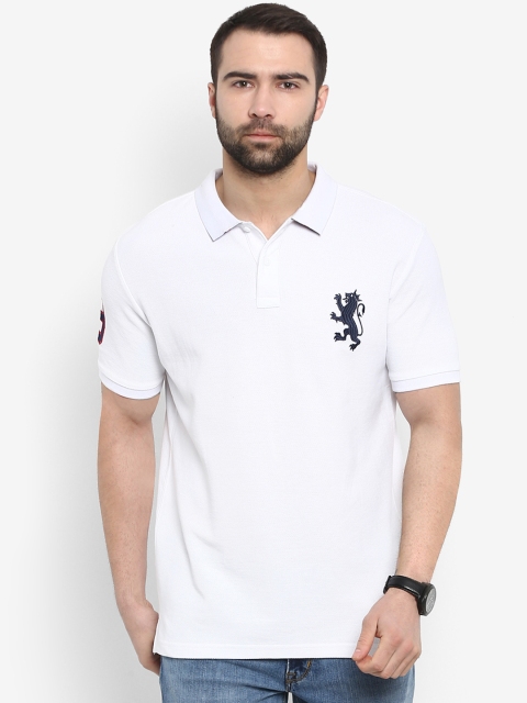 

Red Tape Men White Solid Polo Collar T-shirt