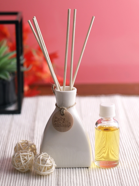 

Aapno Rajasthan White Ceramic Pleasant Fragrance Diffuser With 6 Sticks