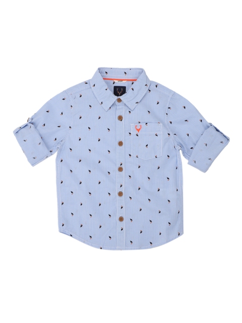 

Allen Solly Junior Boys Blue & White Printed Regular Fit Casual Shirt