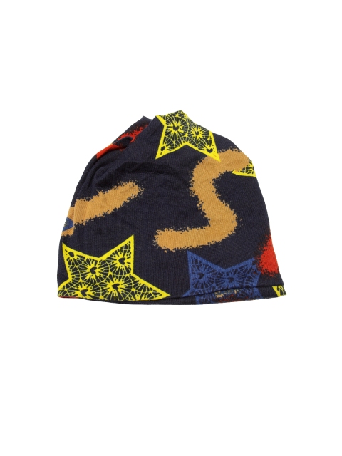 

J Style Unisex Black & Yellow Printed Beanie