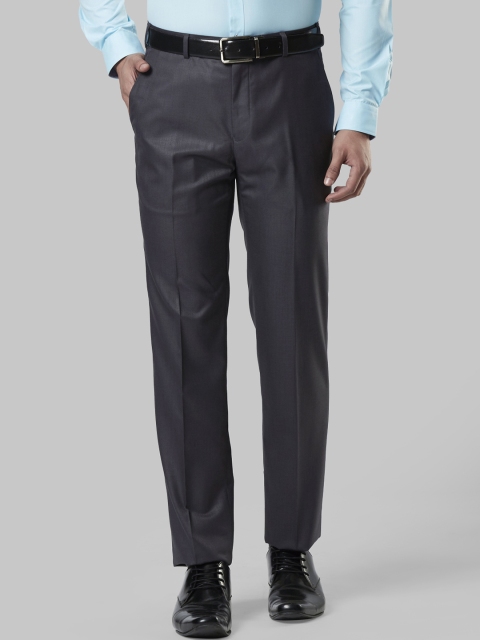 

Next Look Men Grey Solid Regular Fit Formal Trousers