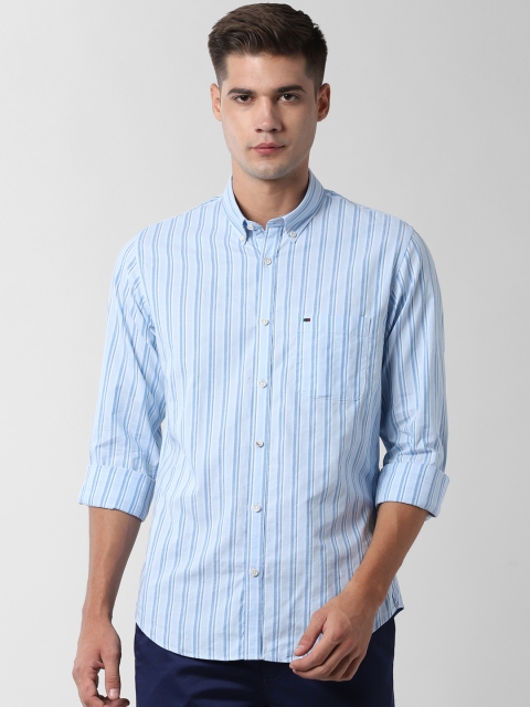 

Peter England Casuals Men Blue Slim Fit Striped Casual Shirt